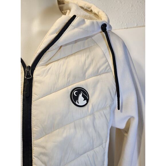 ZYIA Active Courchevel Fleece Hybrid Jacket Size SMALL Cream Activewear Coat - Picture 5 of 16